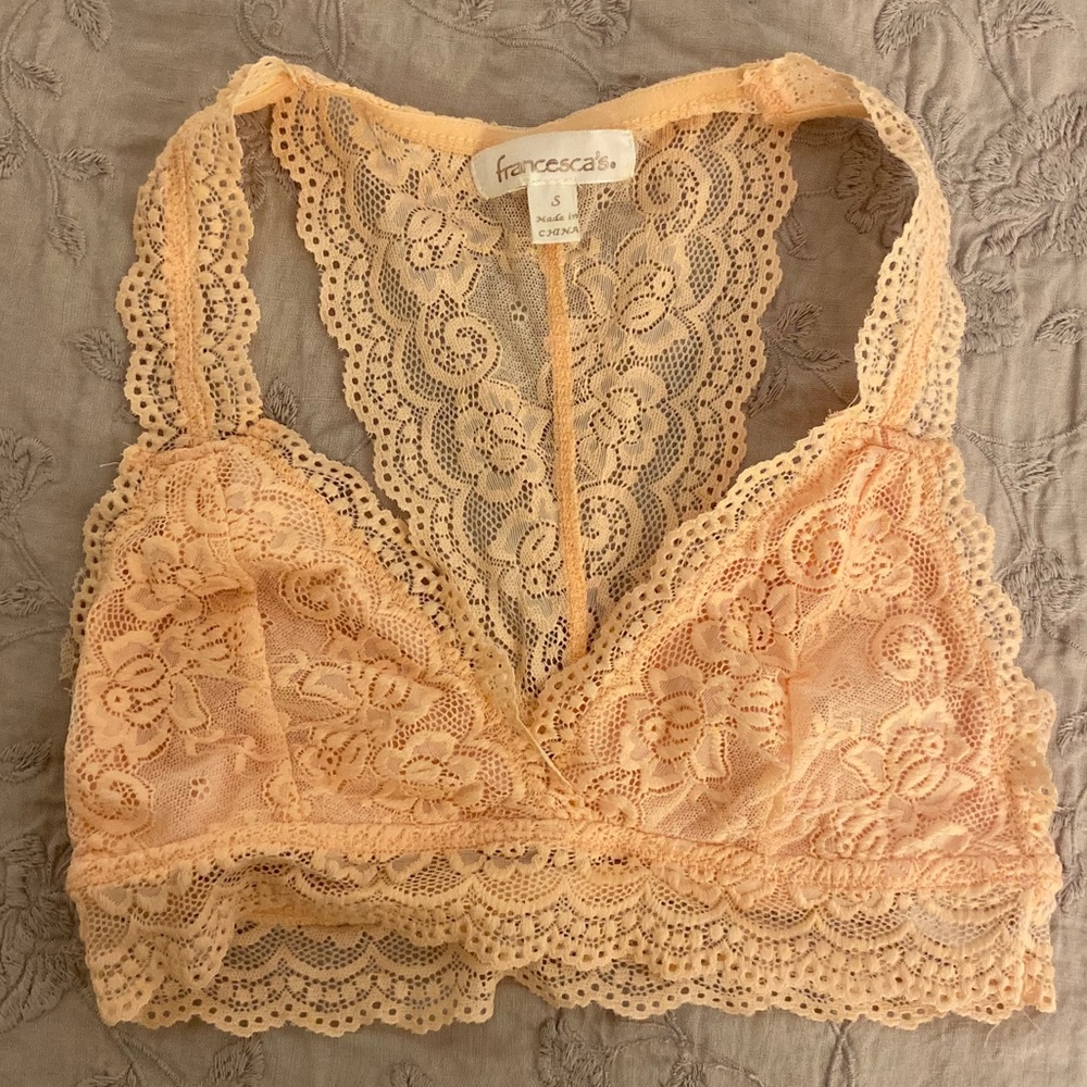 NWOT Peach Lace Racerback Bralette